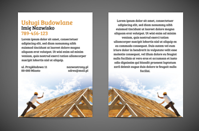 Przekaz czytelny, a informacje wystarczające, Budownictwo, Firma budowlana - Ulotki Netprint