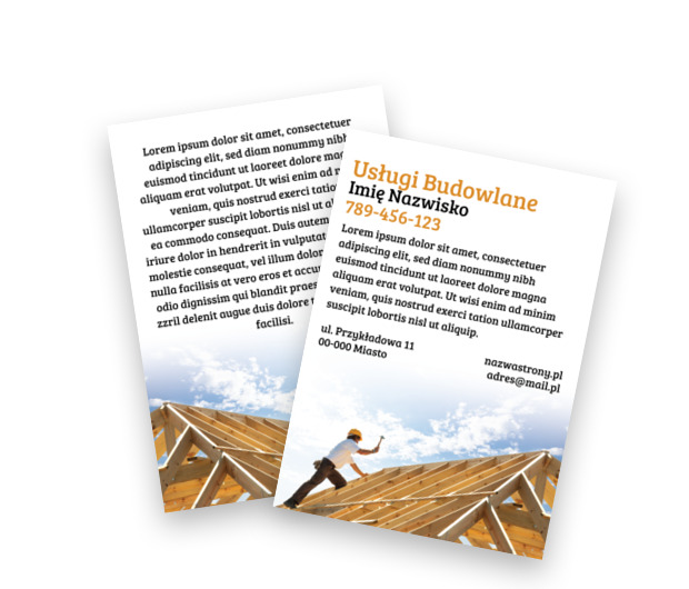 Przekaz czytelny, a informacje wystarczające, Budownictwo, Firma budowlana - Ulotki Netprint szablony online