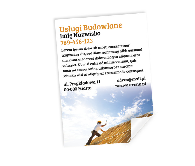 Prosta, ale wyjątkowa reklama, Budownictwo, Firma budowlana - Plakaty Netprint szablony online