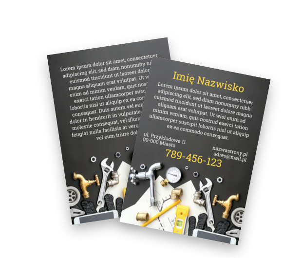 Pokazujemy arsenał i dajemy informacje, Usługi domowe, Hydraulik - Ulotki Netprint szablony online