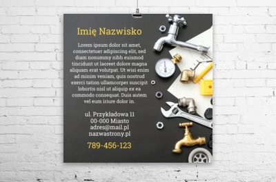 Przepis na ciekawą i skuteczną reklamę, Usługi domowe, Hydraulik - Plakaty Wielkoformatowe Netprint