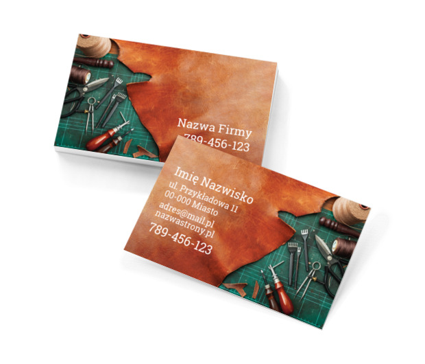 Ze skóry tworzysz cuda, Usługi domowe, Usługi krawieckie - Wizytówki Netprint szablony online