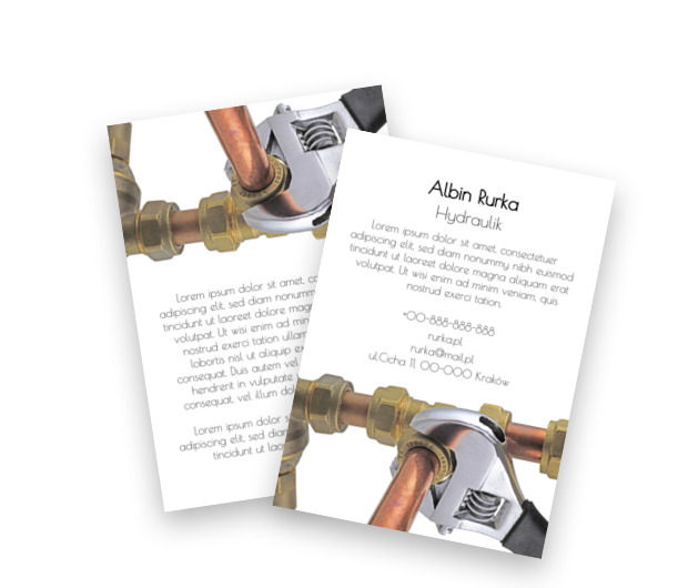 Fachowa reklama i fachowiec w akcji , Usługi domowe, Hydraulik - Ulotki Netprint szablony online