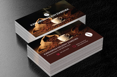 Filiżanka świeżej kawy, Gastronomia, Kawiarnia - Wizytówki Netprint