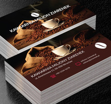 Filiżanka świeżej kawy, Gastronomia, Kawiarnia - Wizytówki Netprint