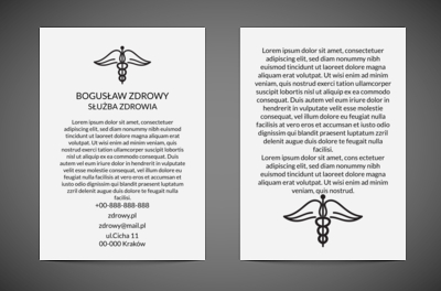 Minimalistycznie, ale konkretnie, Medycyna, Służba zdrowia - Ulotki Netprint