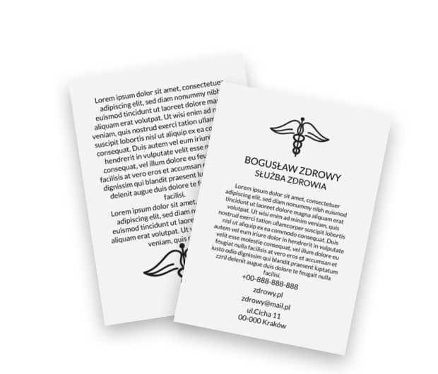 Minimalistycznie, ale konkretnie, Medycyna, Służba zdrowia - Ulotki Netprint szablony online