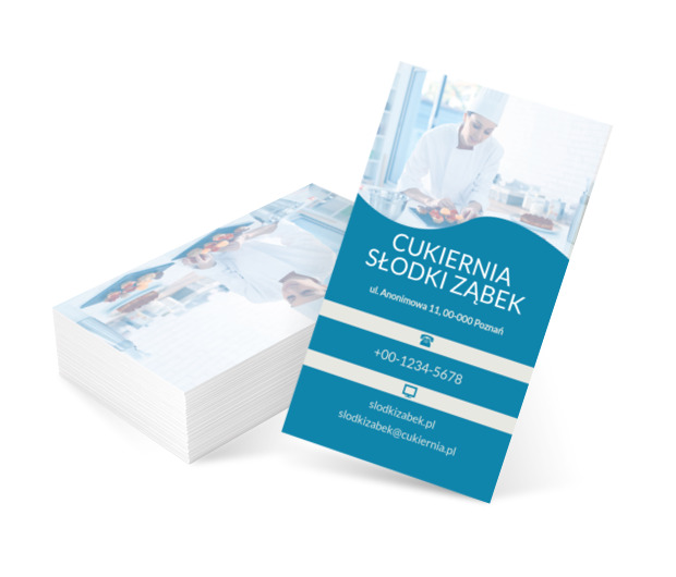 Cukiernik przy pracy, Gastronomia, Cukiernia - Wizytówki Netprint szablony online