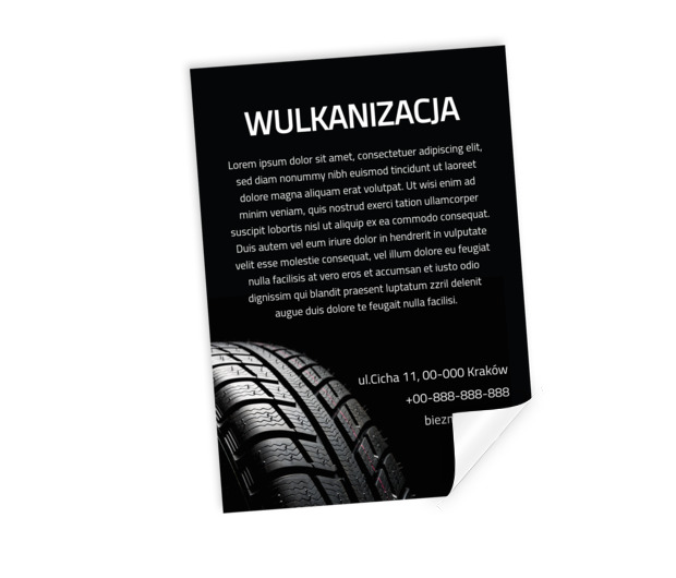 Ciemność, która przykuwa uwagę, Motoryzacja, Wulkanizacja - Plakaty Netprint szablony online