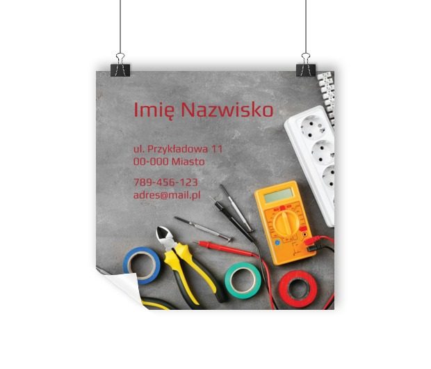 Grafika, która nie ginie w tłumie, Budownictwo, Elektryk - Plakaty Wielkoformatowe Netprint szablony online