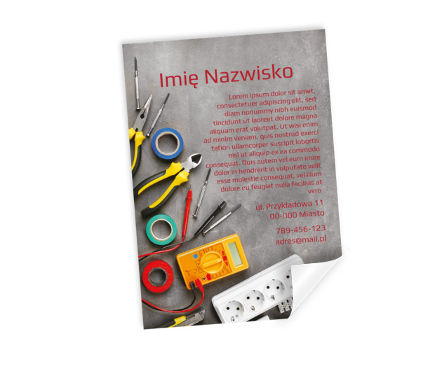 Fachowiec przy pracy, Budownictwo, Elektryk - Plakaty Netprint szablony online