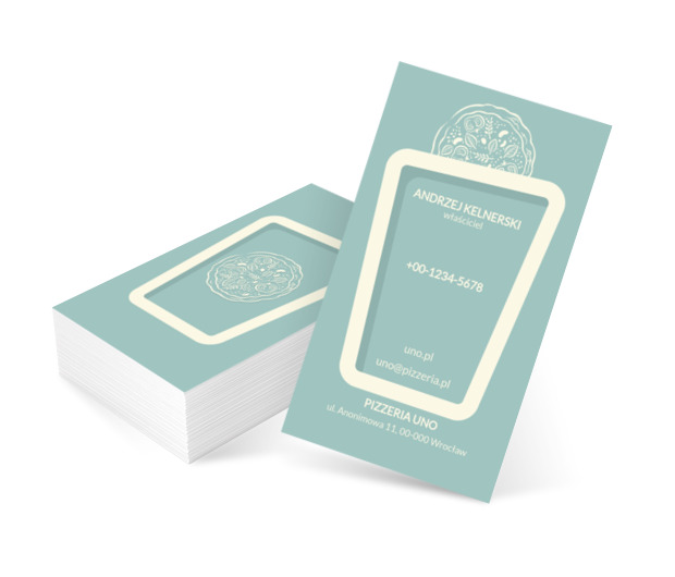 Trójwymiarowa taca, Gastronomia, Pizzeria - Wizytówki Netprint szablony online