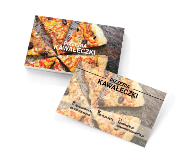 Pizza na stole, Gastronomia, Pizzeria - Wizytówki Netprint szablony online