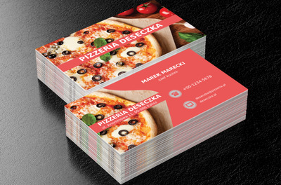 Smakowita pizza, Gastronomia, Pizzeria - Wizytówki Netprint