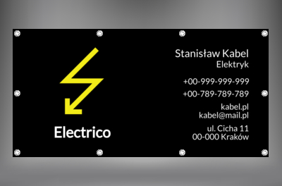 Błyskawicznie widoczna reklama, Budownictwo, Elektryk - Banery Netprint