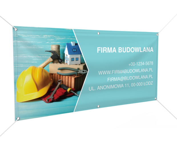Proporcja grafiki i tekstu, Budownictwo, Firma budowlana - Banery Netprint szablony online