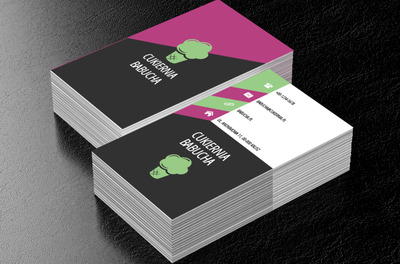 Zielona babeczka, Gastronomia, Cukiernia - Wizytówki Netprint