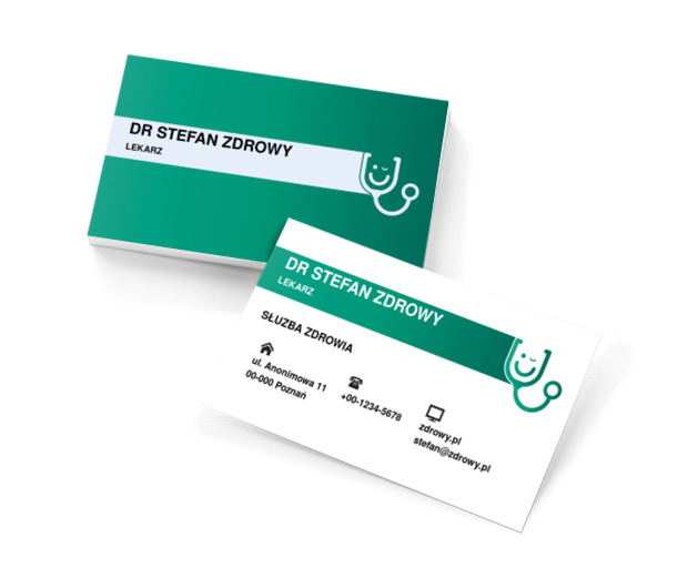 Wesoły stetoskop, Medycyna, Lekarz - Wizytówki Netprint szablony online