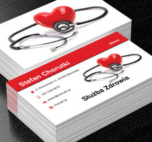 Serce i stetoskop, Medycyna, Lekarz - Wizytówki Netprint