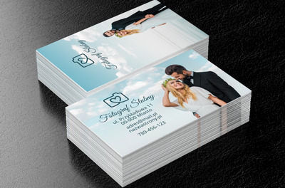 Grafika jak kadr z romantycznego filmu, Fotografia, Fotograf ślubny - Wizytówki Netprint