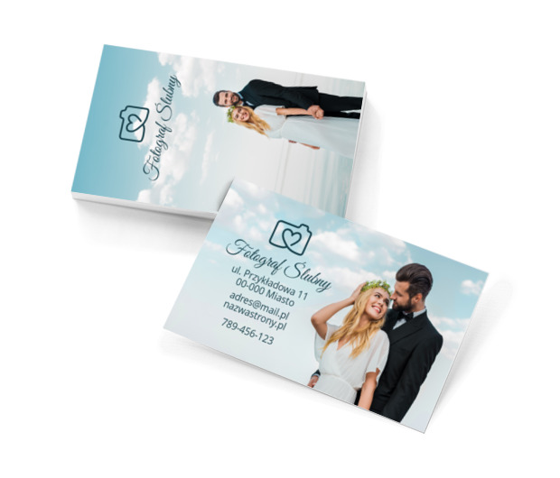 Grafika jak kadr z romantycznego filmu, Fotografia, Fotograf ślubny - Wizytówki Netprint szablony online