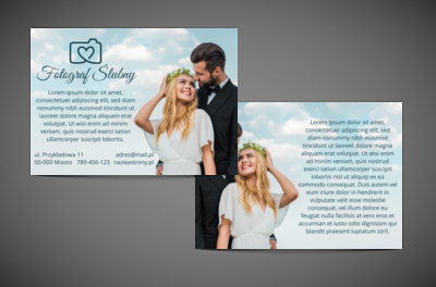 Reprezentacyjna ulotka ślubna, Fotografia, Fotograf ślubny - Ulotki Netprint