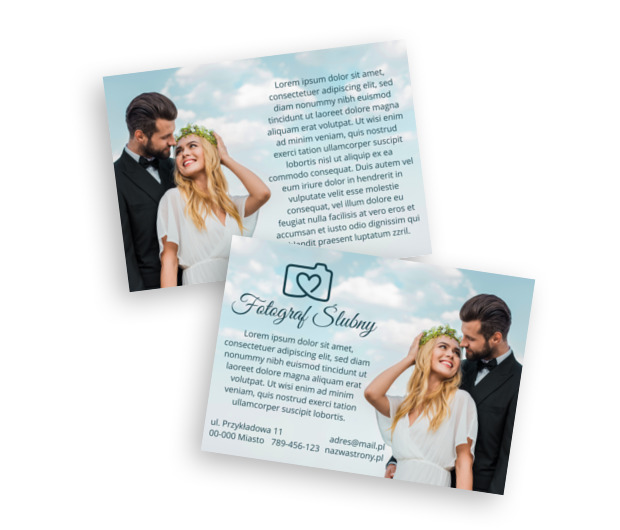 Reprezentacyjna ulotka ślubna, Fotografia, Fotograf ślubny - Ulotki Netprint szablony online