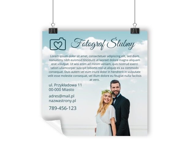Reklama wprost, bez podtekstów, Fotografia, Fotograf ślubny - Plakaty Wielkoformatowe Netprint szablony online
