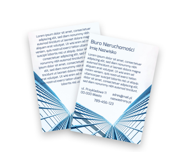 Dużo miejsca na opisanie usług, Nieruchomość, Biuro nieruchomości  - Ulotki Netprint szablony online