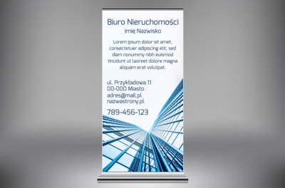 Reklama efektowna, ale też z charakterem, Nieruchomość, Biuro nieruchomości - Roll-up Netprint