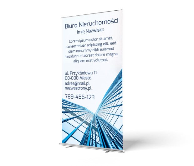 Reklama efektowna, ale też z charakterem, Nieruchomość, Biuro nieruchomości - Roll-up Netprint szablony online