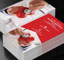 Lekarz badający serce, Medycyna, Lekarz - Wizytówki Netprint
