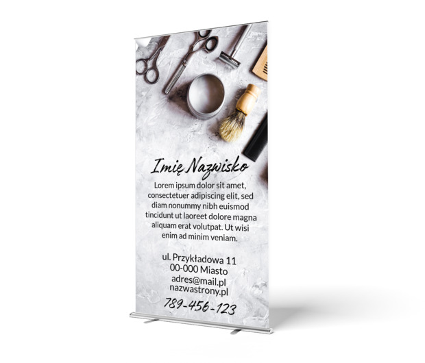 Retro jest znów w natarciu, Zdrowie i uroda, Salon fryzjerski - Roll-up Netprint szablony online