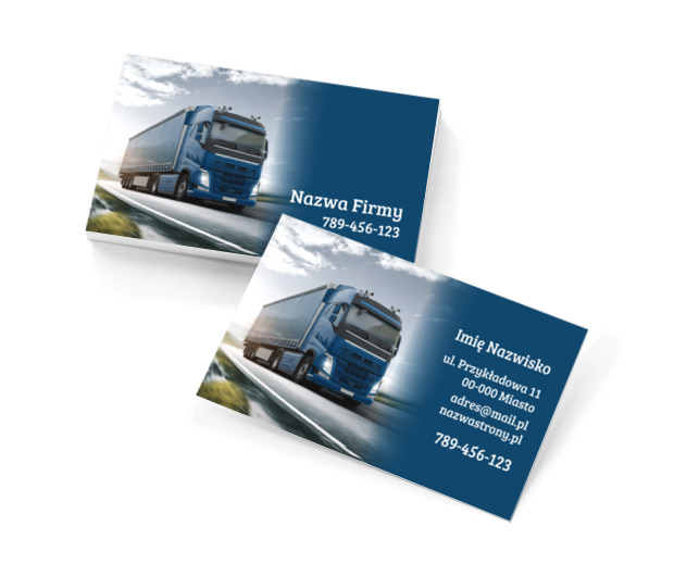Z wami w każdą drogę, Transport, Transport Towarów - Wizytówki Netprint szablony online