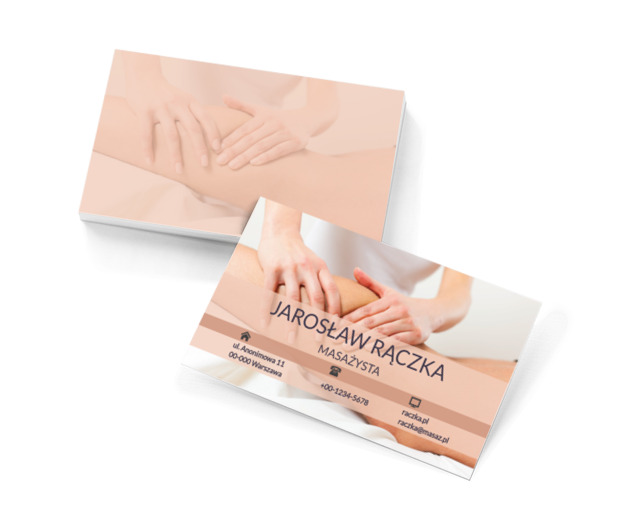 Masujące dłonie, Medycyna, Masażysta - Wizytówki Netprint szablony online