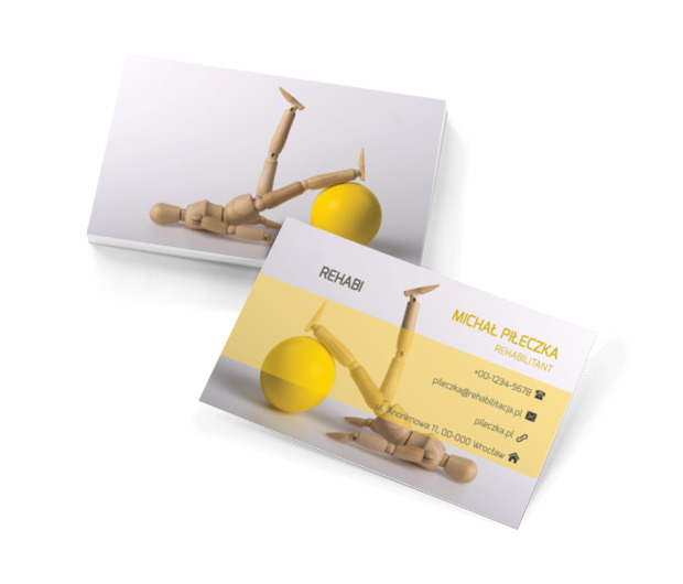 Drewniany manekin, Medycyna, Rehabilitacja - Wizytówki Netprint szablony online