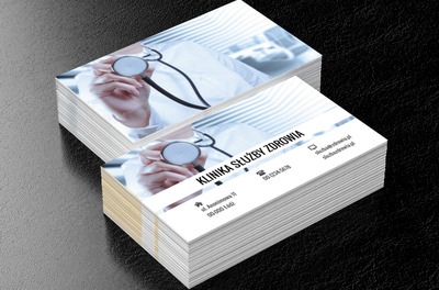 Lekarz ze stetoskopem, Medycyna, Służba zdrowia - Wizytówki Netprint