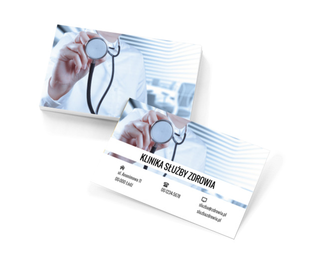 Lekarz ze stetoskopem, Medycyna, Służba zdrowia - Wizytówki Netprint szablony online