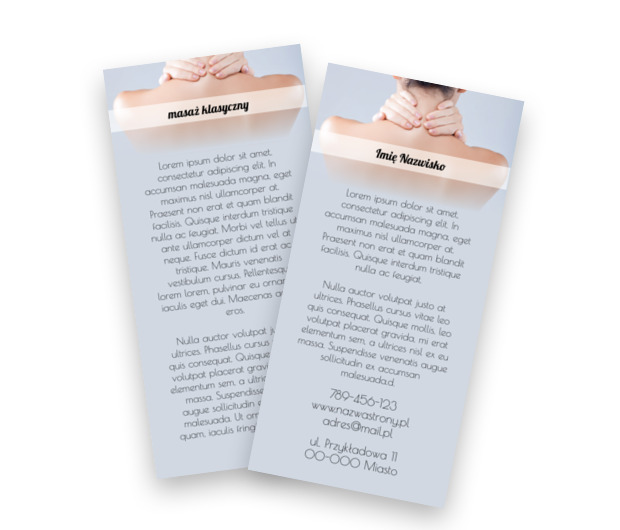 Przewaga treści nad grafiką, Medycyna, Masażysta - Ulotki Netprint szablony online