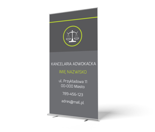 Element profesjonalnego wizerunku, Prawo, Kancelaria adwokacka - Roll-up Netprint szablony online