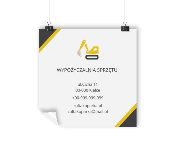 Sporo informacji, Budownictwo, Wynajem sprzętu - Plakaty Wielkoformatowe Netprint szablony online