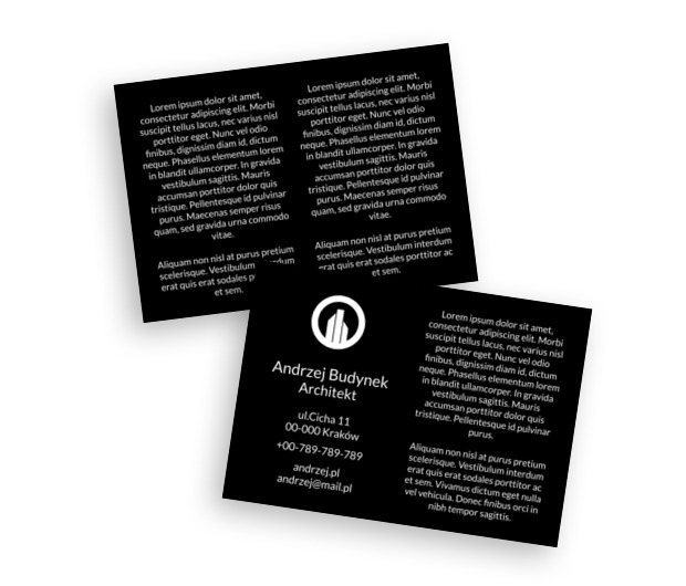 Treść dominuje, ale grafika zaskakuje, Budownictwo, Architektura - Ulotki Netprint szablony online