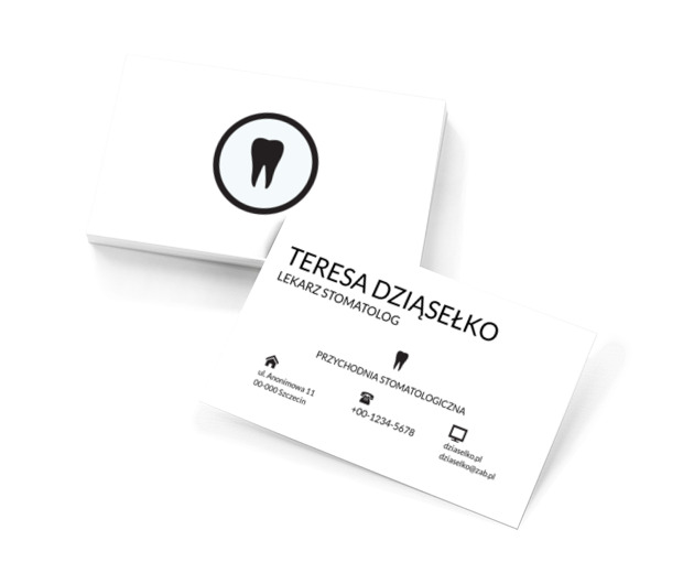 Monochromatyczne zęby, Medycyna, Stomatologia - Wizytówki Netprint szablony online