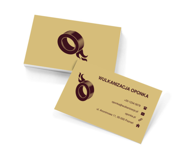 Opona z płomieniem, Motoryzacja, Wulkanizacja - Wizytówki Netprint szablony online