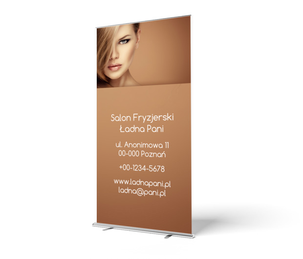 Niedużo, ale za to z energią, Zdrowie i uroda, Salon fryzjerski - Roll-up Netprint szablony online