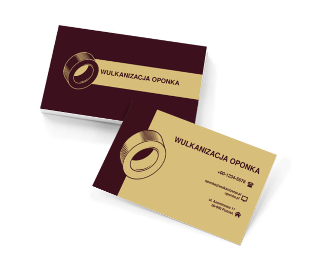 Żółta opona, Motoryzacja, Wulkanizacja - Wizytówki Netprint szablony online