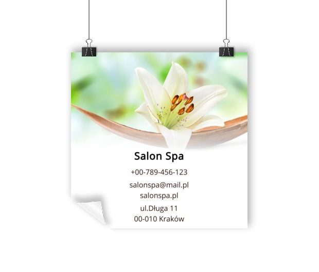 Wyjątkowa ekspozycja nazwy, Zdrowie i uroda, SPA - Plakaty Wielkoformatowe Netprint szablony online