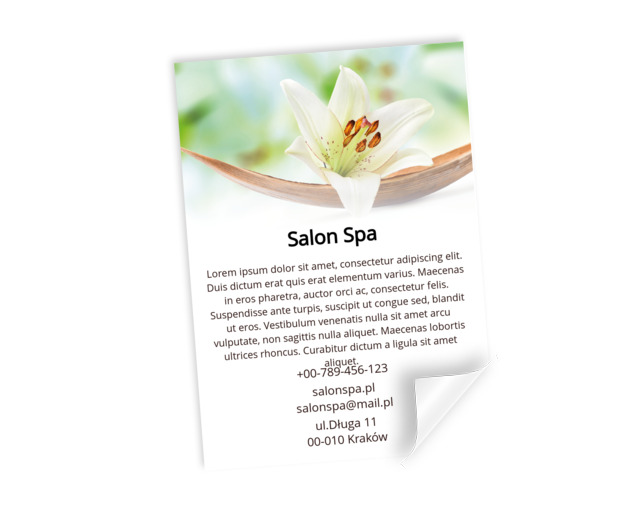 Treść w kwiatowej oprawie, Zdrowie i uroda, SPA - Plakaty Netprint szablony online