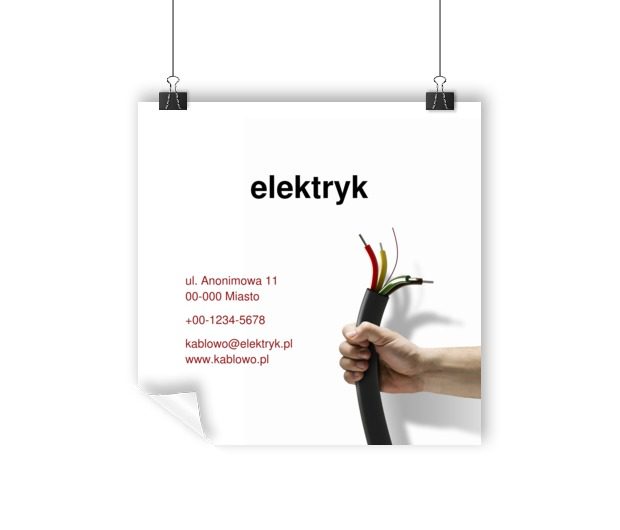 Rozwiązanie problemu jest blisko, Budownictwo, Elektryk - Plakaty Wielkoformatowe Netprint szablony online