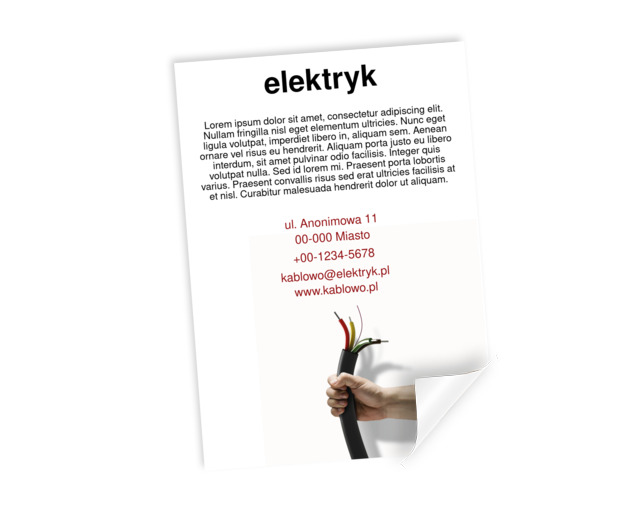 Czytelna symbolika daje jasność, Budownictwo, Elektryk - Plakaty Netprint szablony online